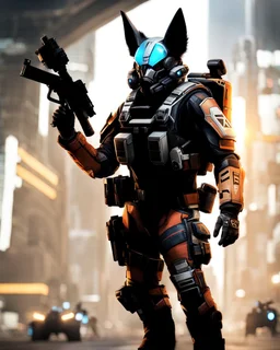 a titanfall pilot that is part bat, concept art, furry, humanoid, cyberpunk, anthropomorphic bat, titanfall 2