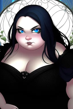 fantasy beautiful goth chubby cartoon