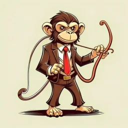 dwarf a guy with a whip making music monkey wearing a tie