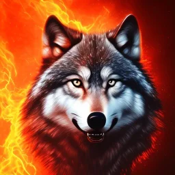 Wolf, red, fire, lava, 8K, dramatic lighting, masterpiece, expert, sharp focus