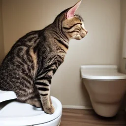 Cat on toilet