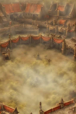 fantasy medieval fighting arena from above