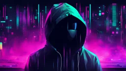 create me a hacker desktop background with the style of glitchart