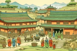 اشخاص وبيوت من الصين القديمه