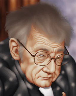 old man wearing glasses, simple 3d animation