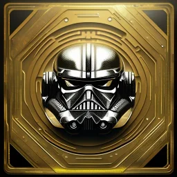 super embossed and photorealistic "STAR WARS" text, caption, shiny, photorealistic gold and silver and black metallic, reflective, centered, intricate