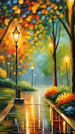 very detailed heavy impasto painting of a park landscape, contemporary museum quality elegant extremely detailed intricate oil on canvas beautiful award winning fantastic view 4K 3D high definition Picasso Leonid Afremov impasto graceful 4K 3D child drawing 高细节 新艺术 高质量 高分辨率 高立体观感