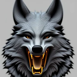 black alpha wolf baring teeth photorealistic