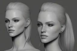 Female stylized character sheet for 3d modeling normal anatomy correct proportion Full front view side view and back anatomy .art station 8k fair skin