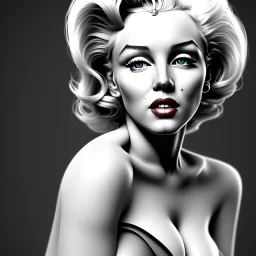 Realistic image portrait, Marylin Monroe, highly detailed, concept art, unreal engine 5, ray tracing, RTX, lumen lighting, ultra detail, volumetric lighting, 3d, finely drawn, high definition, high resolution.