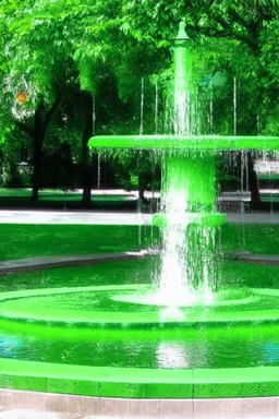 Green area and water fountain