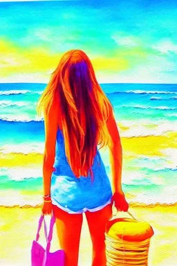 painting, wanderlust, bright colors, beach