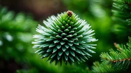 In the winning macro photograph by John Eyre, a branch adorned with a solitary fir cone stands as a testament to the allure of nature in coniferous forests. The lush evergreen branches of spruce and pine trees, intertwined with the essence of a maritime pine, create a stunning green flora forest. This beautiful landscape showcases the majesty of fir trees and the elegance of fir trees, nestled within an enchanting evergreen forest.