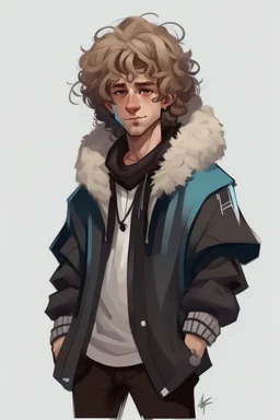 Saçları kıvırcık erkek karakter