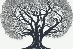 Vector tree illustration white background cut