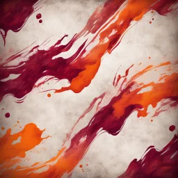 Hyper Realistic marble patterned brush-strokes maroon & orange on rustic grungy background with vignette effect