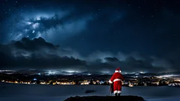 Santa Claus is coming ,,dark sky,