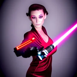 glamour photo, Elora Danan, Jedi, laser blaster