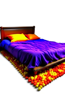 Bed made out of takis, no background