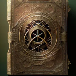 cover of an ancient ornate intricate spell book, cinematic, realistic, intricate details, photorealistic, octane render,artstation, mistery room background, 512K