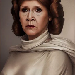 [[extrem stunning photorealistic Carrie Fisher as Princess Leia]] :: [[photorealistic brown eyes, short hair, head and shoulders portrait, 8k resolution photorealistic portrait by Greg Rutkowski, Artgerm, WLOP, Alphonse Mucha, dynamic lighting, hyperdetailed, intricately detailed, triadic colors]]