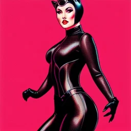 fullbody Drawing of 'Busty CatWoman',intricate detail,andrea bonelli,Kilian Eng,Ohrai,evan lee,Aleksandr Sidelnikov,KyuYong Eom,toned colors,16k