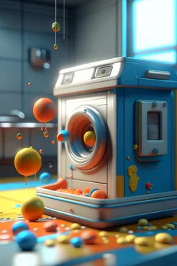 trending on artstation,toys 3d,toy design named Coin spitting washing machine.Dull working by activity in feeding by exchange somthing.free to zoom in,toy design,industrial design,ux design,interior design,product design,game design,octane rendering,unreal engine,Photoshyoot,Shot on 25mm lens,Depth of Field,Tilt Blur,Shutter Speed 1/100t0,F/22,White Balance,32k,Super-Resolution,Pro Photo RGB,Half rear Lighting,Incandtescent,Volumetric,Global Illumination,Screen Space Reflections,Diffraction Grad