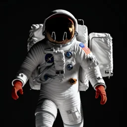 an astronaut in moon, full body, highly detailed, kente, black puffer jacket, 3d render