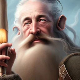 Dwarf beauty, smoking a pipe, full HD, 4K, 8K, very real and with fine and detailed details, realistic and really alive, taken from the movie Lord of the Rings, oil paint