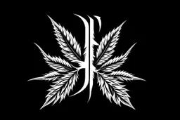 LETTER 'B' CANABIS LEAF BLACK AND WHITE RASTA