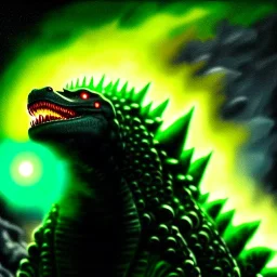 ultra detailed fullbody Drawing of Mech Godzilla ,intense stare,with glowing Green eyes, extremely detailed digital painting, intrincate, extremely detailed face,crystal clear Big eyes, in the style of Pixar and Caravaggio, mystical colors , perfectly centered image, perfect composition, rim light, beautiful lighting, 8k, stunning scene, raytracing