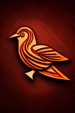 Make a logo of a bird made of wood