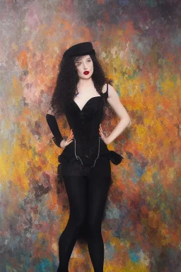 Full body portrait, painting, medium shot lady DarkCabaret