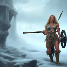 illustration icelandic female bodybuilder barbarian by adrian smith ted nasmith