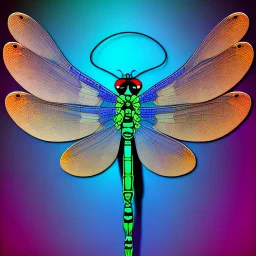 Damselfly full body colorful