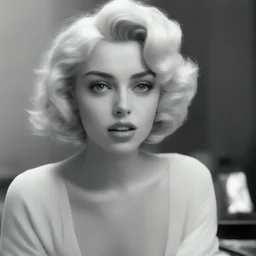 Ana de armas, as marilyn monroe,listening to music, manga