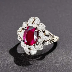 ruby and diamond filigree ring, breathtaking, highly ornate, delicate, intricate, photorealistic, high fashion, fine jewellery, luxury, designer