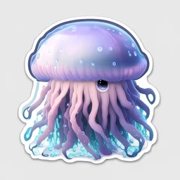 Sticker Kawaii Pastel Goth Cute Creepy Creature jellyfish high detailed, 4k resolution, digital paiting, cute, art, no background 3d pixar disney the cinematic FKAA, TXAA, and RTX graphics technology employed for stunning detail.