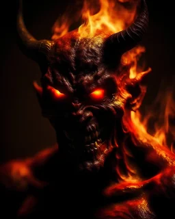 Real devil in fire