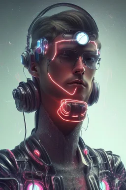 cyberpunk, head, men, portrai