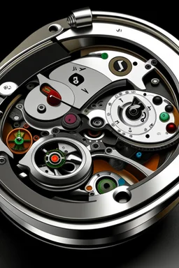 Create an image of a jump hour watch with an exposed mechanism, demonstrating its inner workings and precision engineering."
