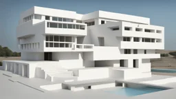 Edificio inspirado en grecia con el estilo de Le Corbusier