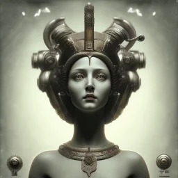 a greek marmor statue of athena, steam punk, scary, horror, realistic, made in octane, cinematic, movie, CGI, ultra-realistic, extremely detailed octane rendering, 8K, VRAY Super Real ar 2:3, dof photorealistic futuristic 50mm lens hard lighting dark gray tintype photograph, realistic lighting, sephia colors