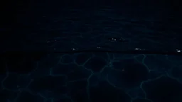 Hyper Realistic Surface Of A Clean Water At Dark Night.