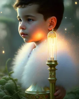 A small boy magic child, head and shoulders, 8k resolution concept art portrait by Greg Rutkowski, Artgerm, WLOP, Alphonse Mucha dynamic lighting hyperdetailed intricately detailed Splash art trending on Artstation triadic colors Unreal Engine 5 volumetric lighting Splash art fantasy"