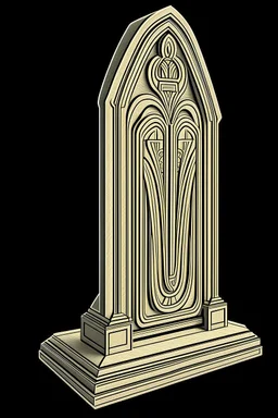 stylized gravestone in the style of art deco