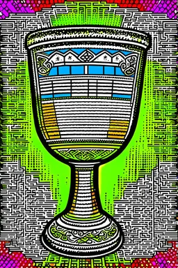 Vintage pop art style, jewish wine cup