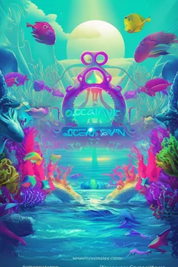 rave poster with ocean theme