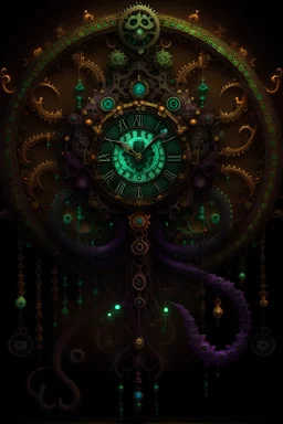 pixelated art of eldritch clockwork