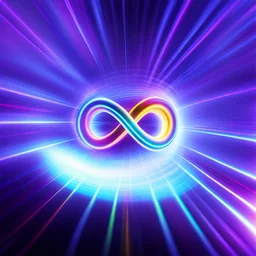 infinity symbol brightly coloured ∞ moving at warp speed, colours from infinity flowing through image with speed, DSLR with a 80mm lens, set to f/16 and a slow shutter speed of 1/15s, striking, neon, chiaroscuro, dramatic, captivating, powerful, fantasy, beautiful, octane render, 16k post-production, artstation: award-winning: atmospheric: commanding: fantastical: clarity: ultra quality: striking: brilliance: stunning colors: amazing depth; lens: f/11, 35mm